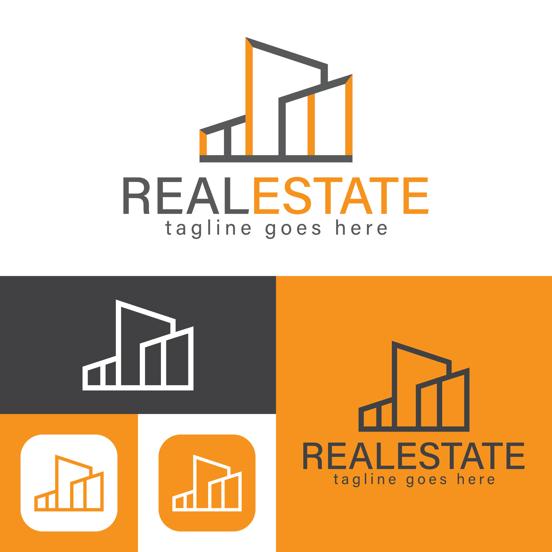 Real estate logo design Minimal Building,Business
