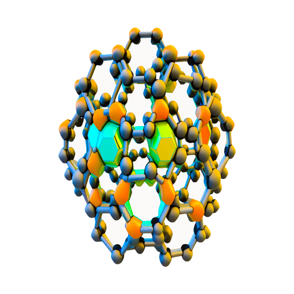 buckminsterfullereno carbón nanotubos molécula, otros, esfera, forma, carbón png generativo ai