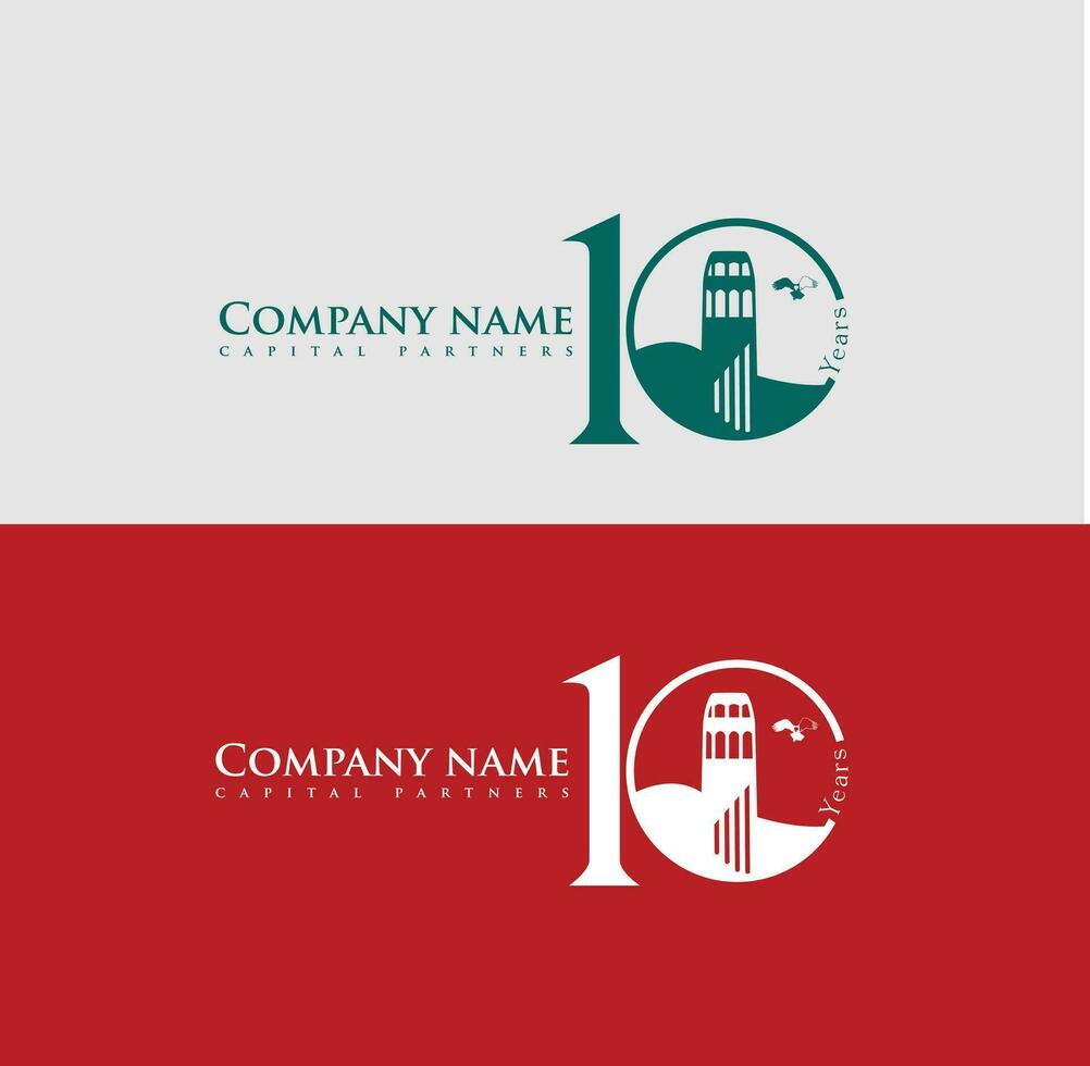 10 years old logotype. Abstract closured abstract template medal. Greetings celebrates. Celebrating isolated numbers 10 anniversary, symbol of age. Financial vector