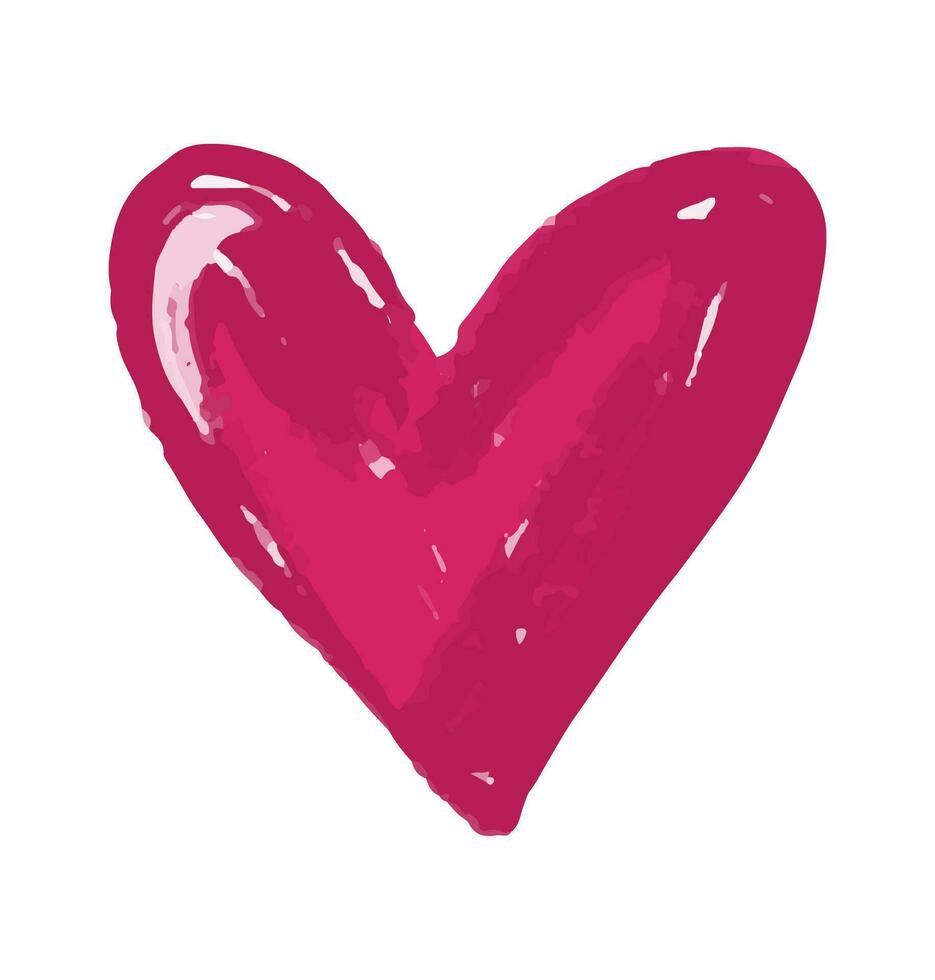 hand-drawn colored childish  simple flat art with heart in scand vector