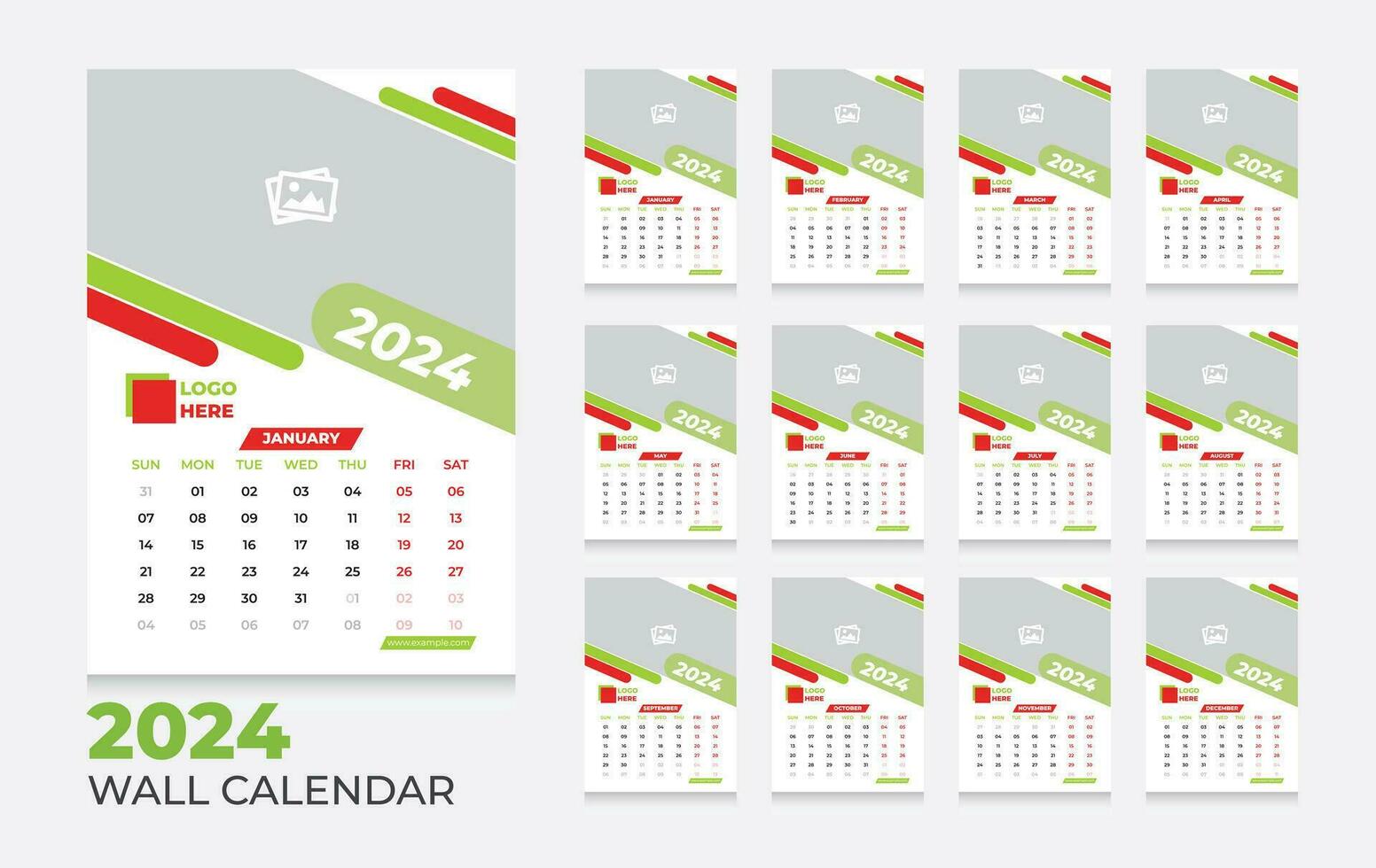 Vector 2024 calendar design template