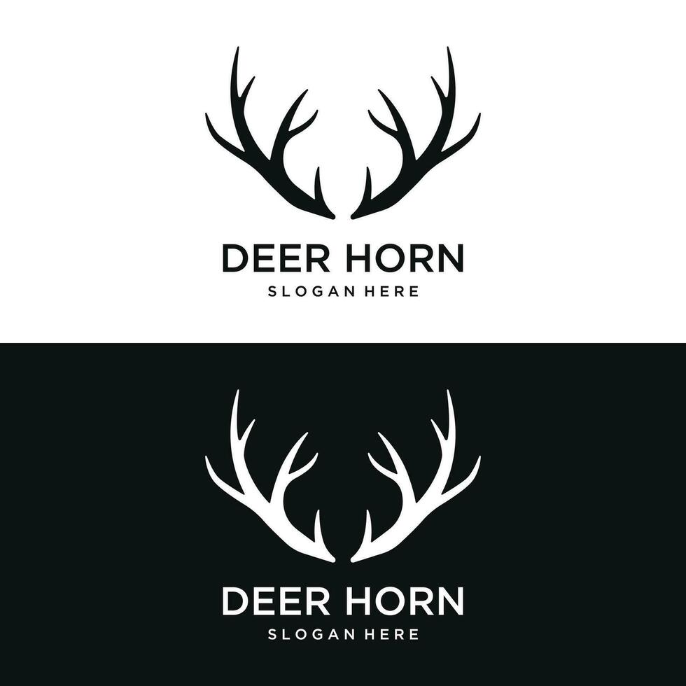 ciervo cornamenta y Clásico ciervo cabeza logo modelo diseño.logo para insignia, ciervo cazador,aventura y fauna silvestre. vector