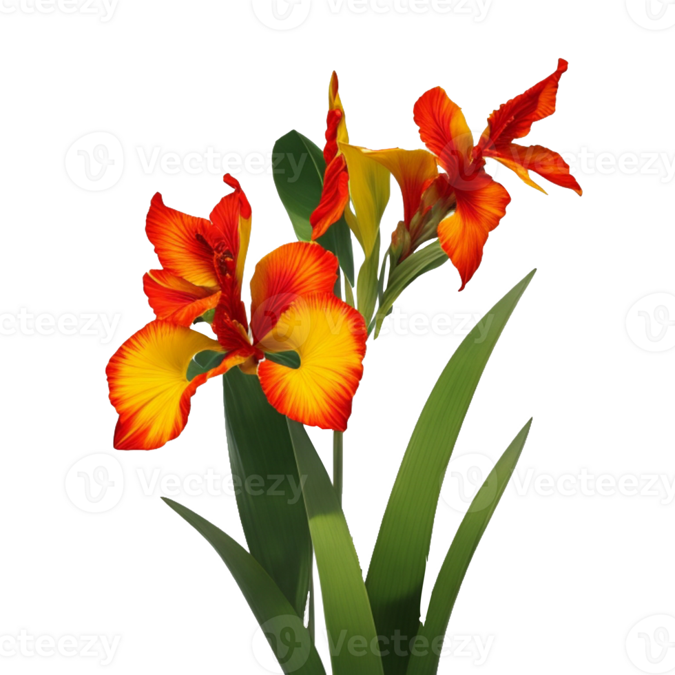 canna blomma röd skönhet flora grön blad till dekoration png