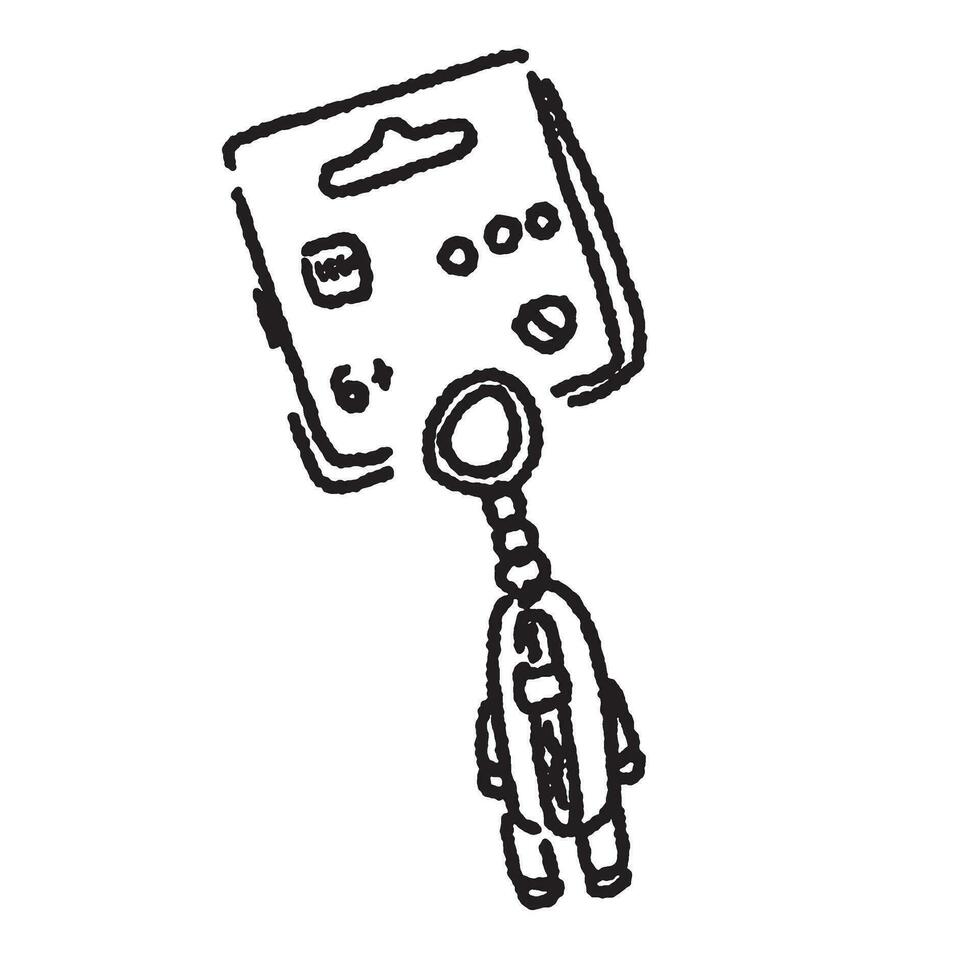 keychain outline ornament vector