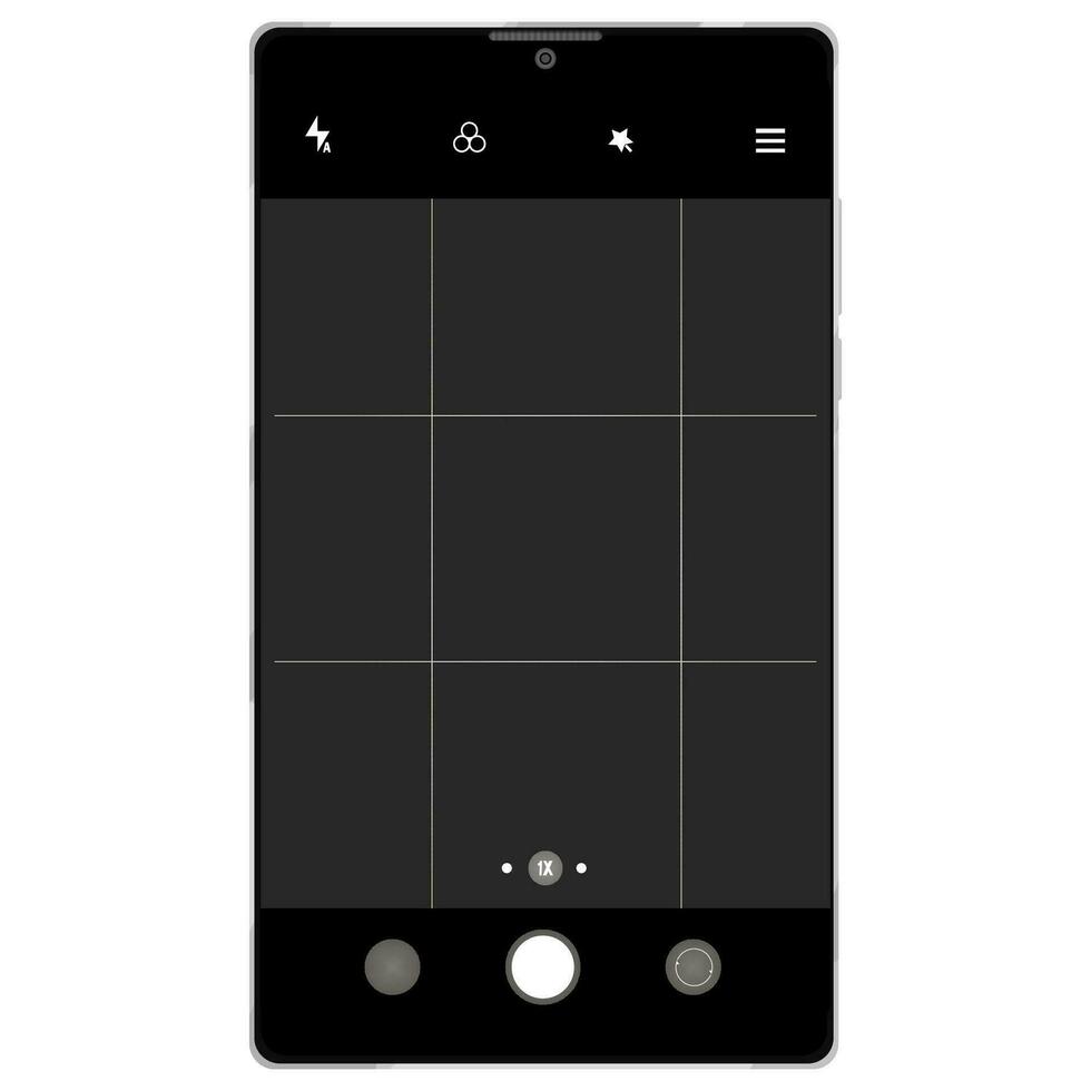 Phone camera viewfinder, screen interface view template video cam. Smartphone app frame isoleted. Vector illustration