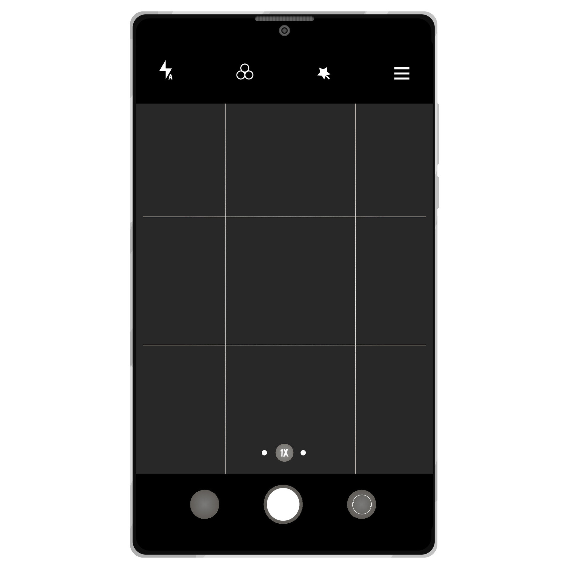 Phone camera viewfinder, screen interface view template video cam