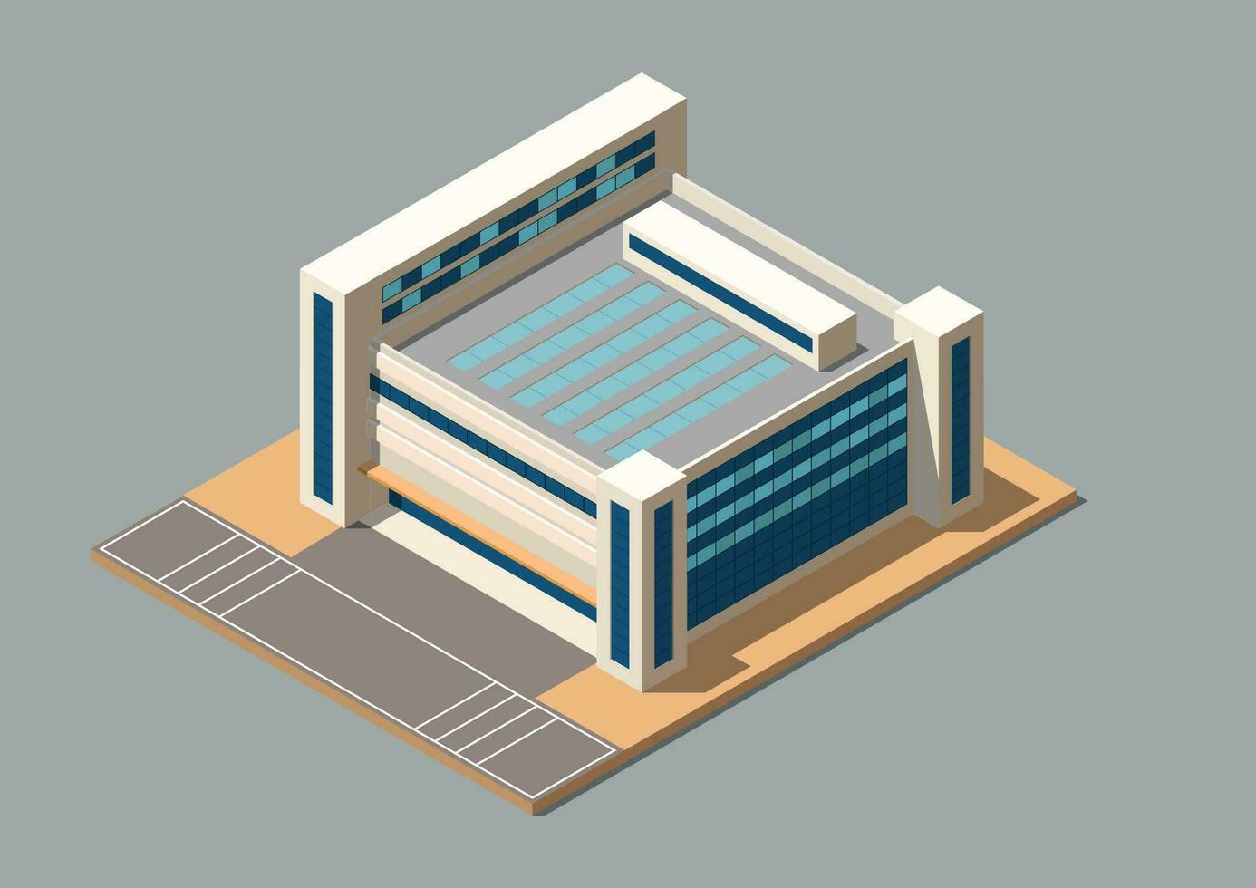 isometric modern building. vector