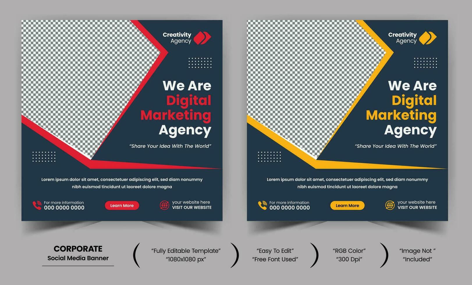 Corporate social media web banner template design vector