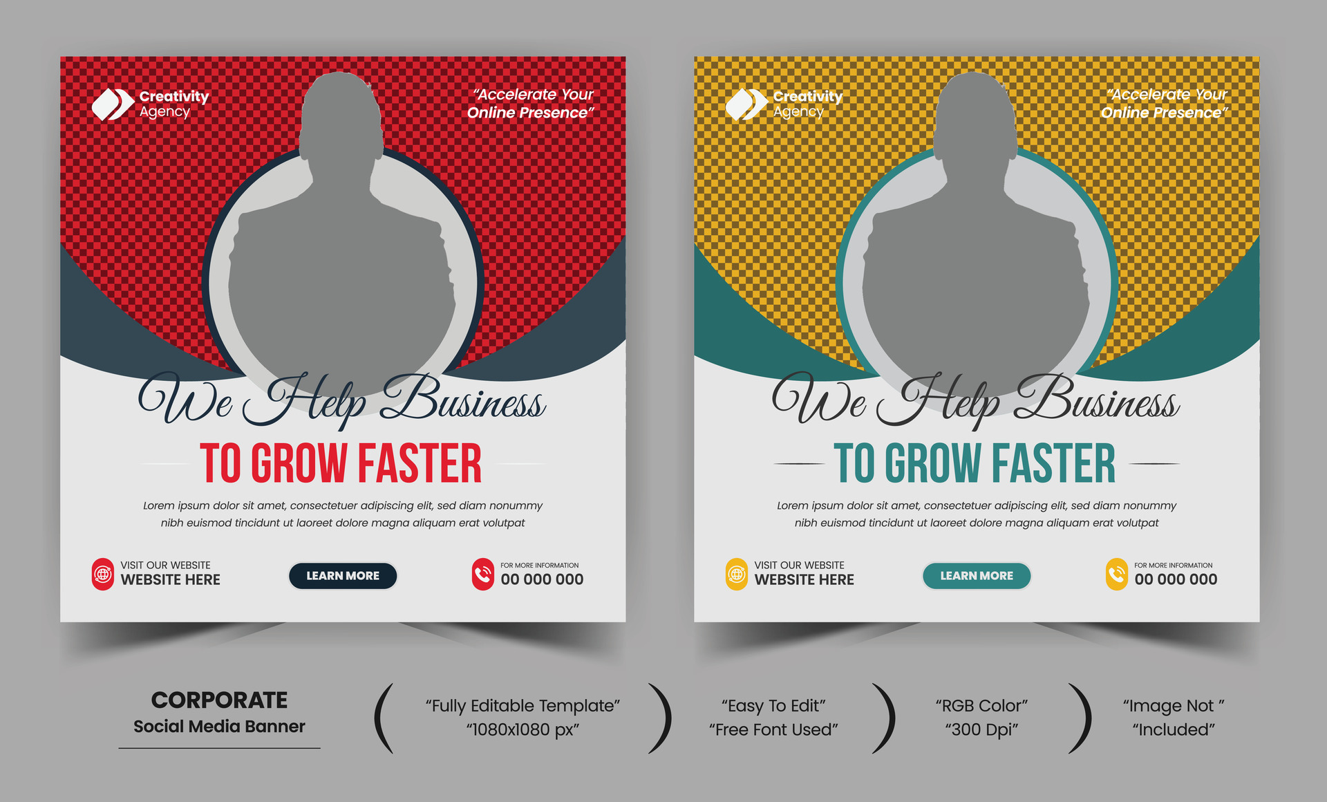 Corporate social media web post design template 25339340 Vector Art at ...