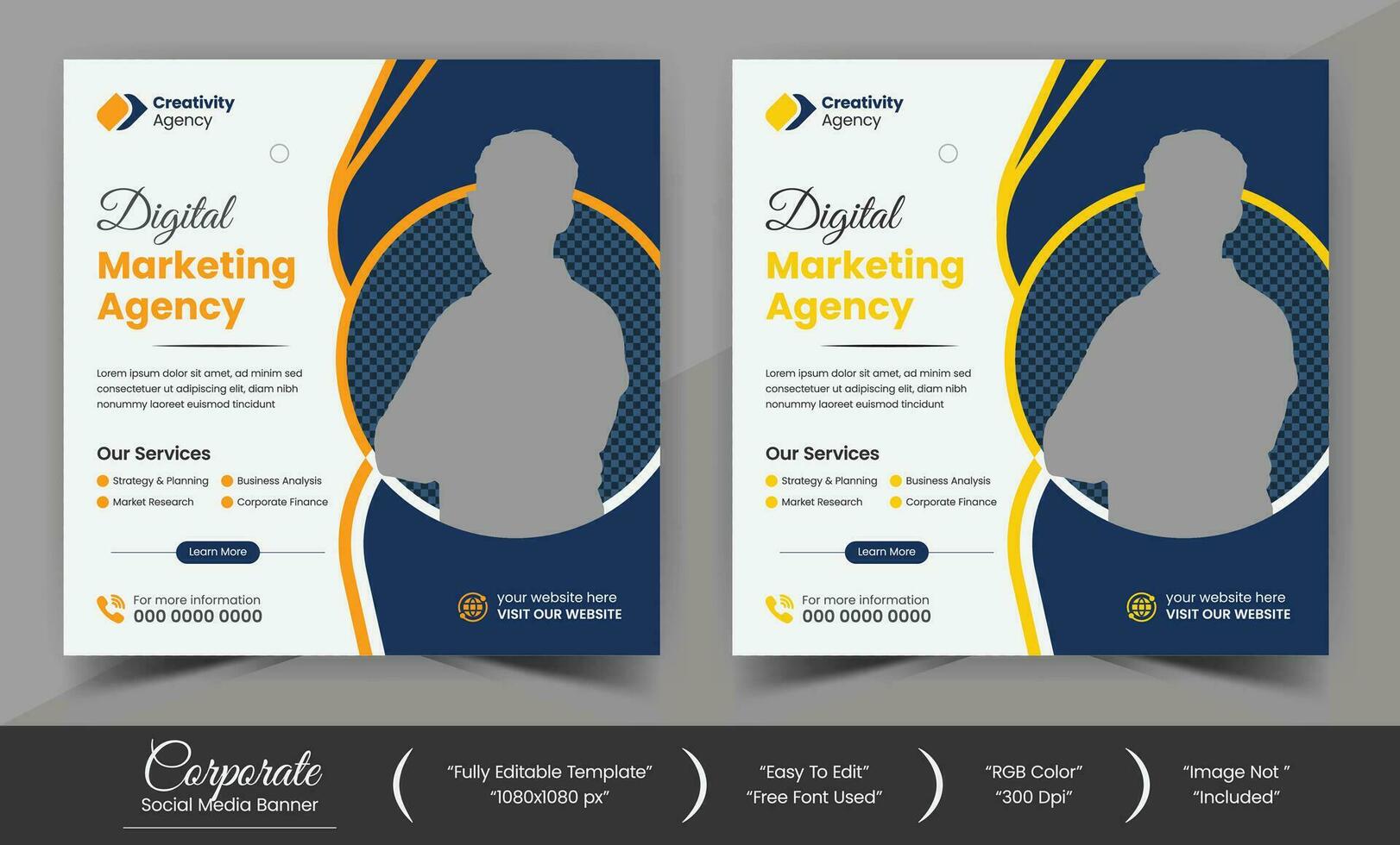 Digital business marketing banner for social media post template vector
