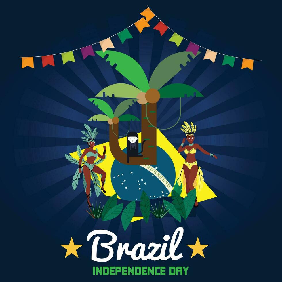 Brasil celebra sus independencia día vector