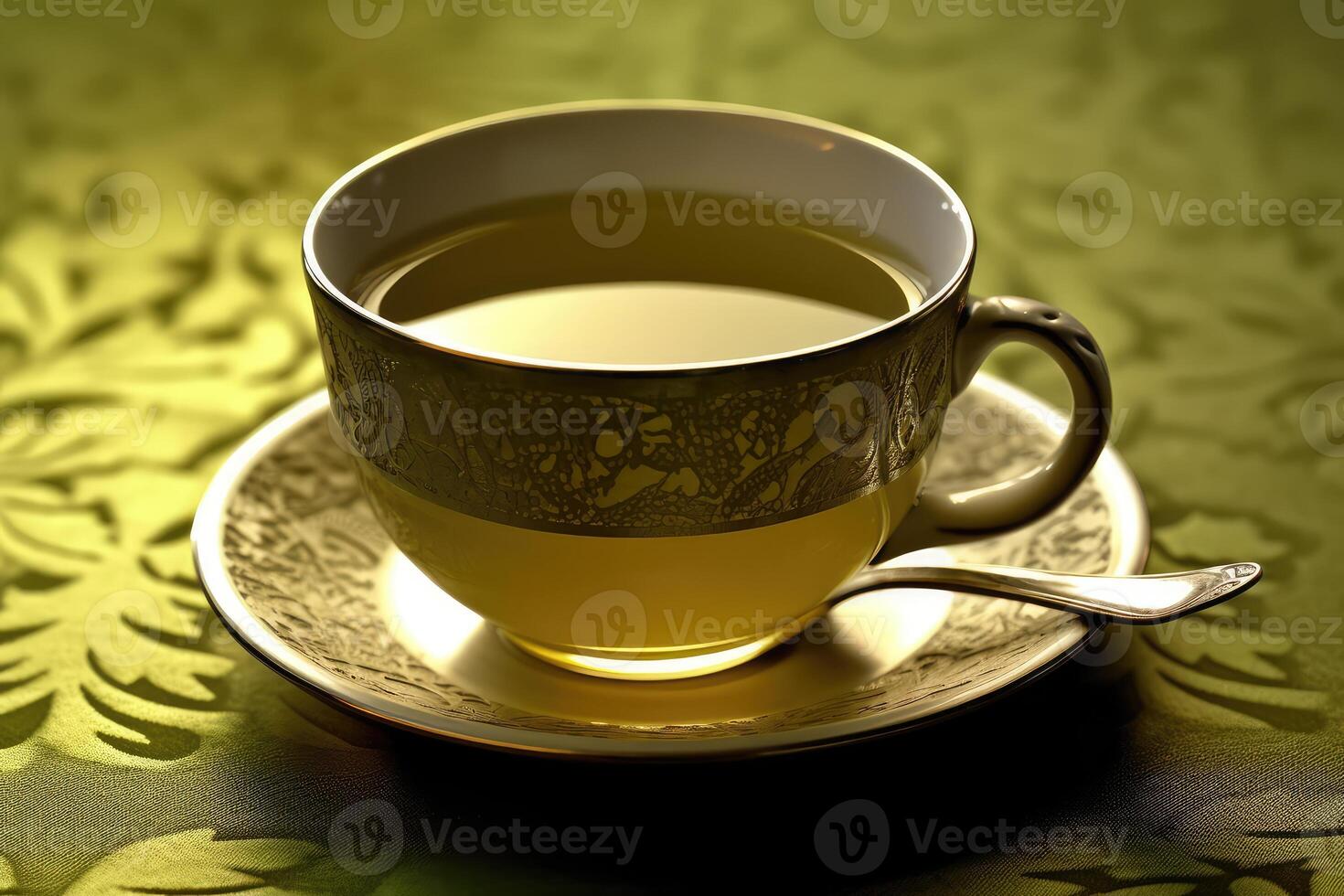 cup hot green tea Profesional advertising Food Photography AI Generated photo