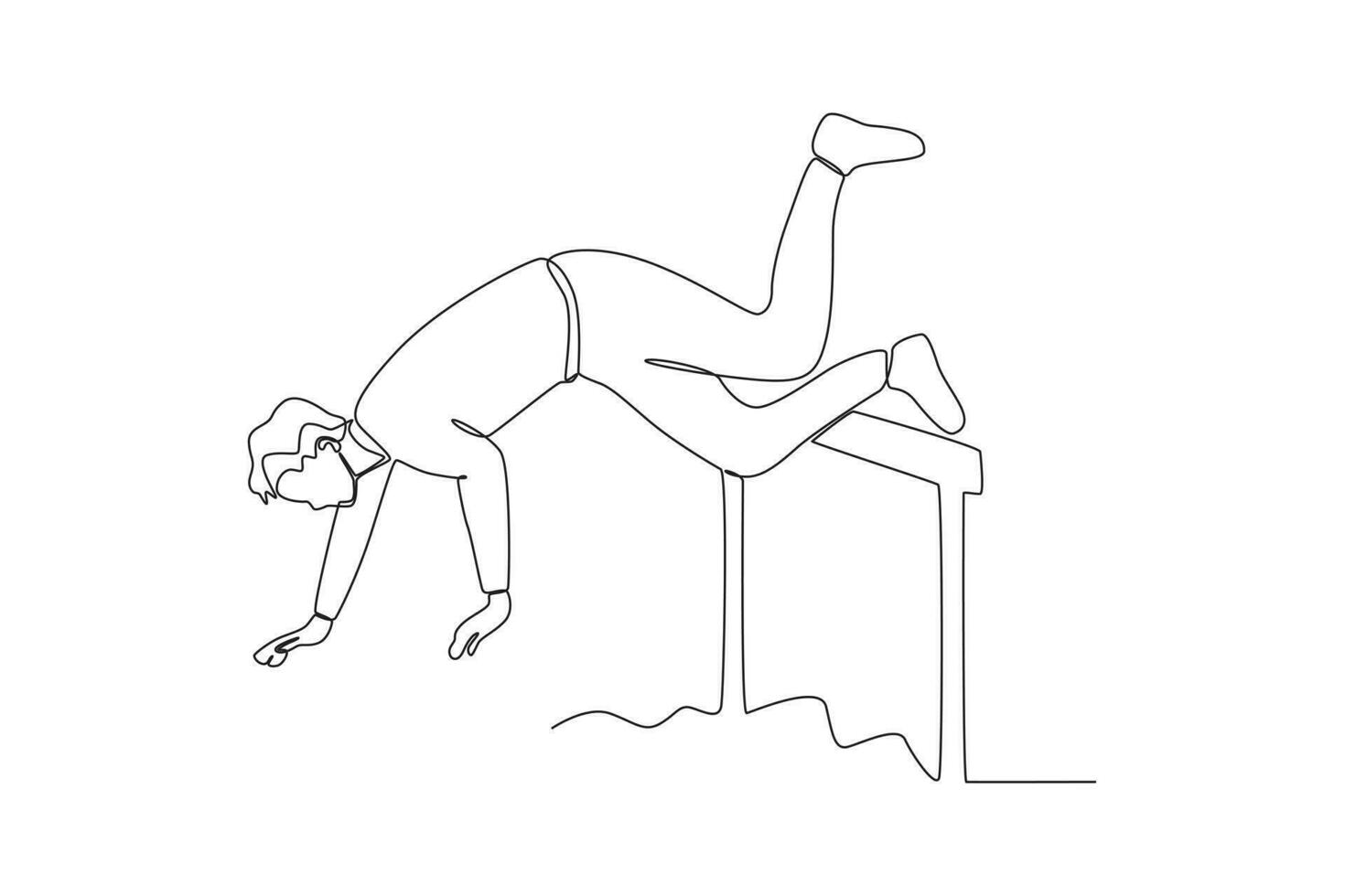 A man fell while jumping an obstacle course vector