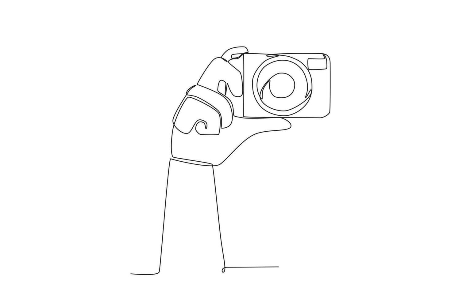 A hand holding the camera vector