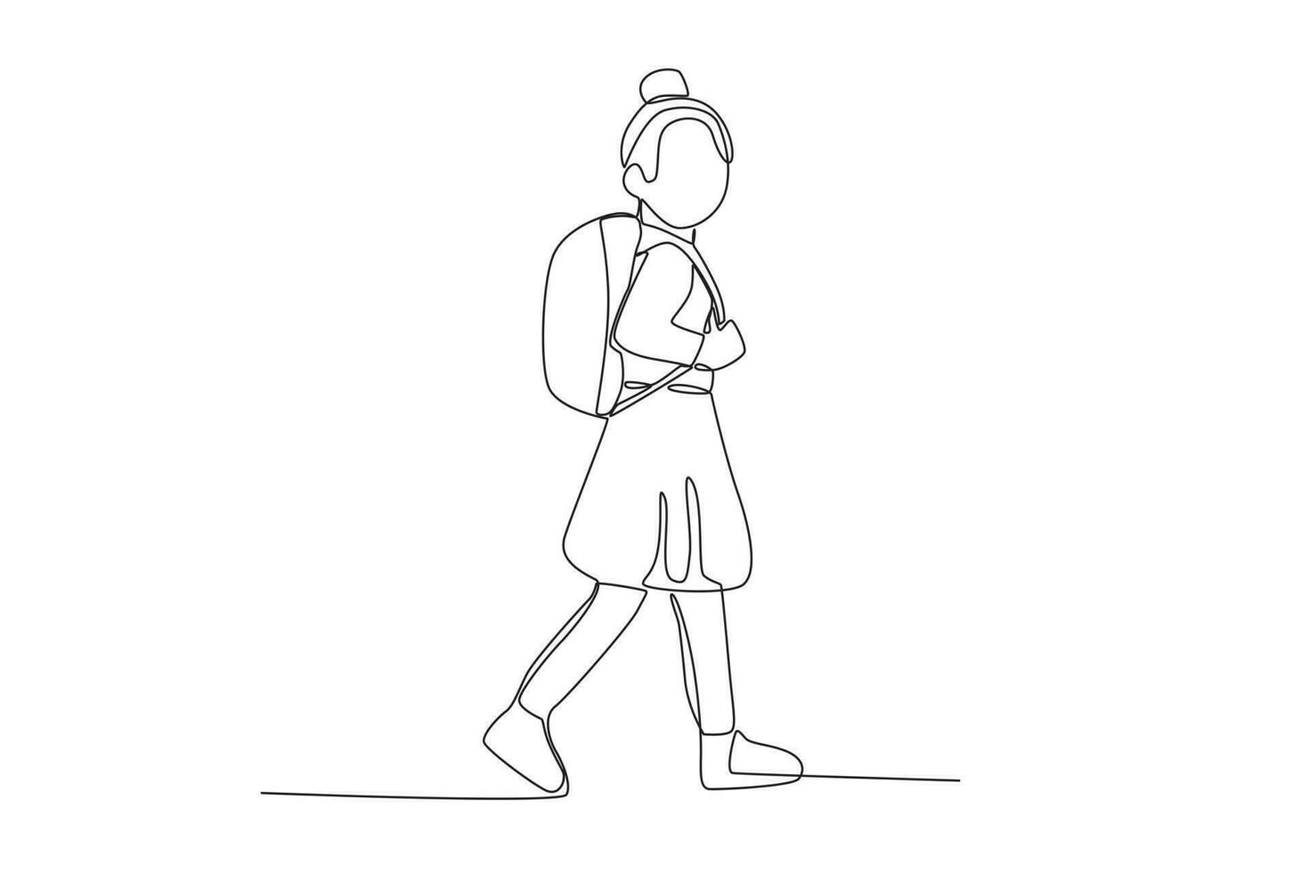 A girl goes back to school vector