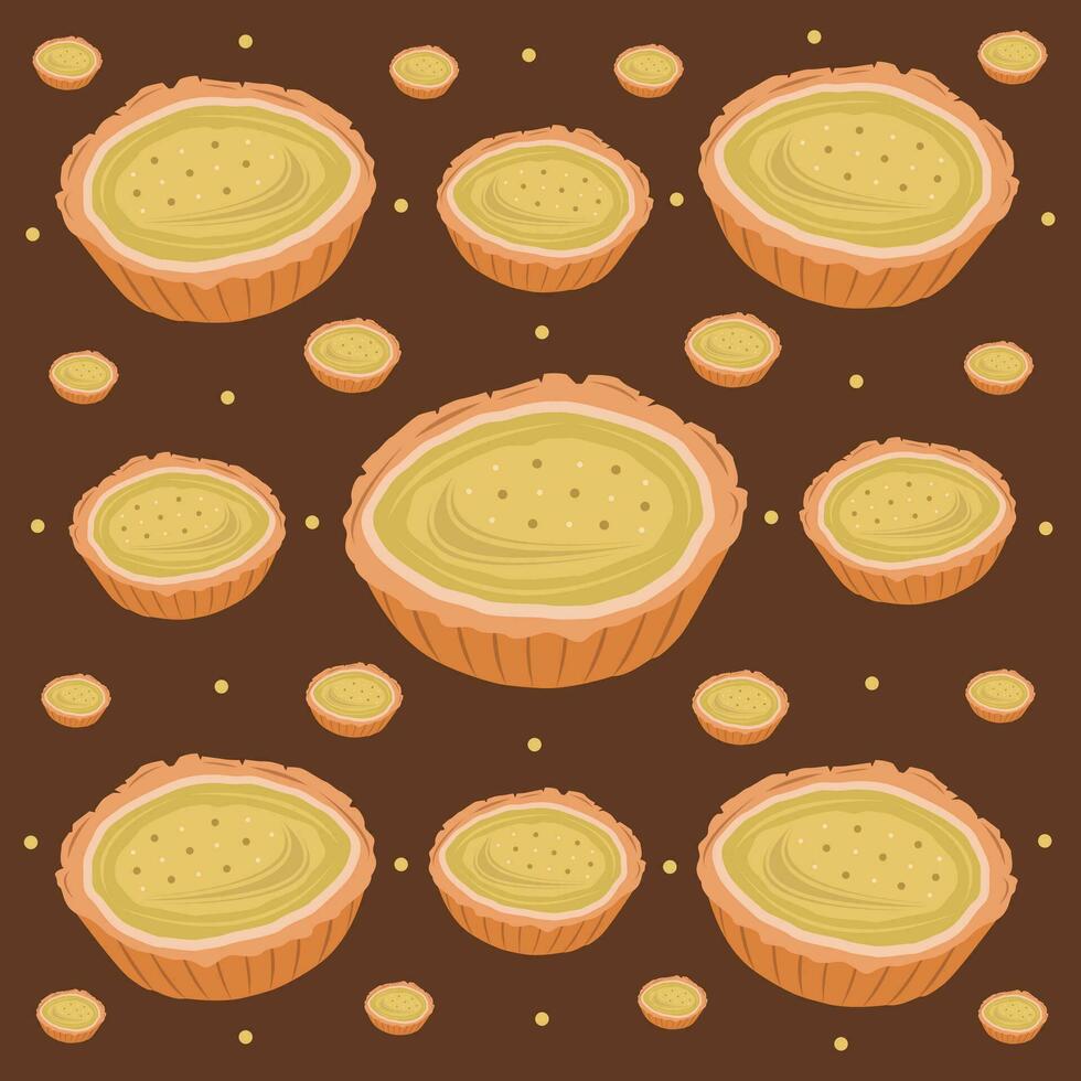 Egg milk tart vector illustration for graphic design and decorative element