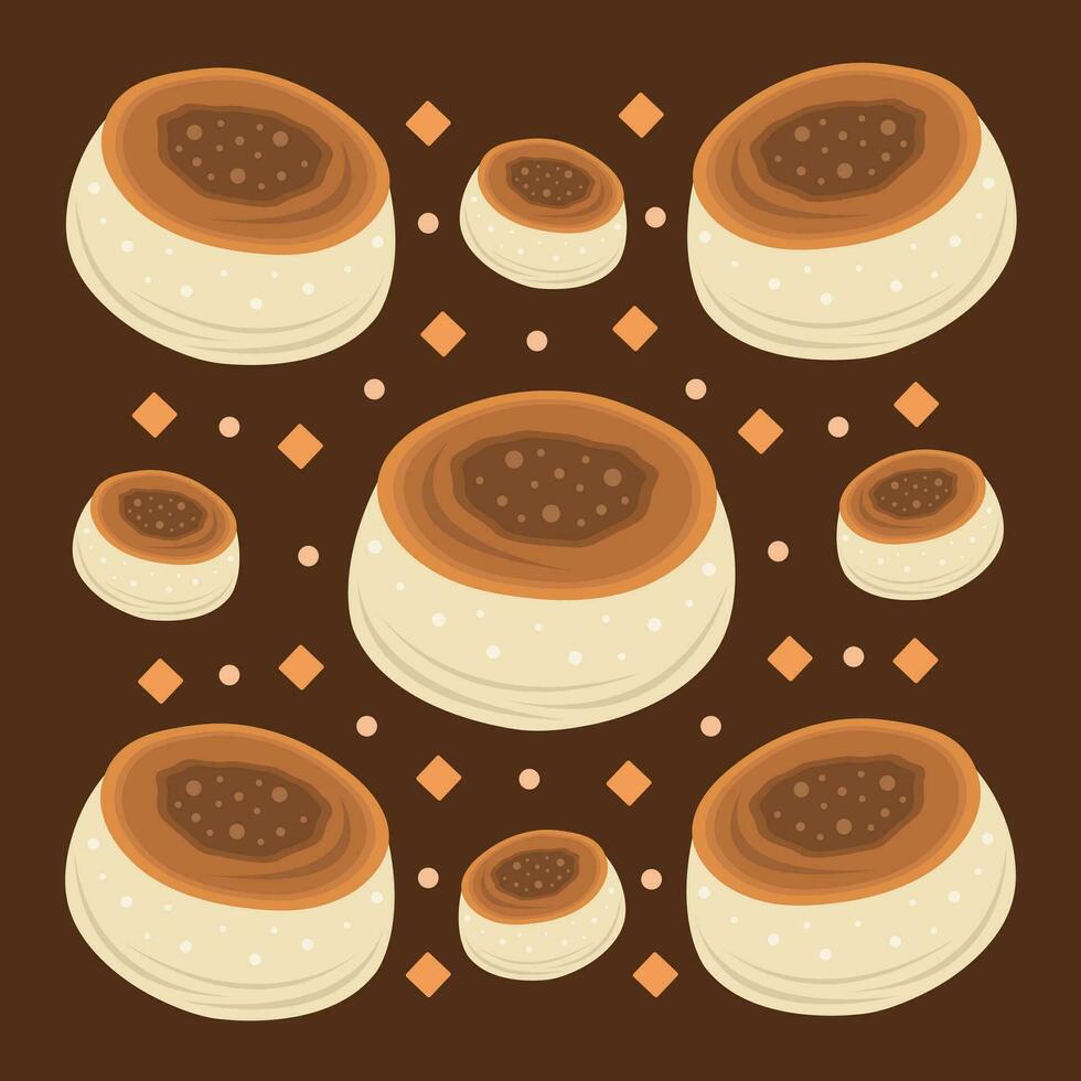 Caramel panna cotta vector illustration for graphic design and decorative element