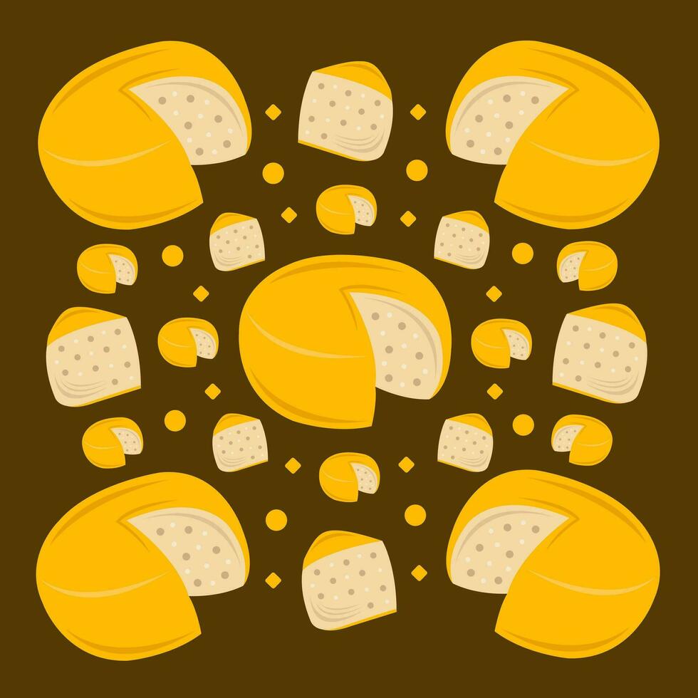 Gouda cheese slice vector illustration for graphic design and decorative element