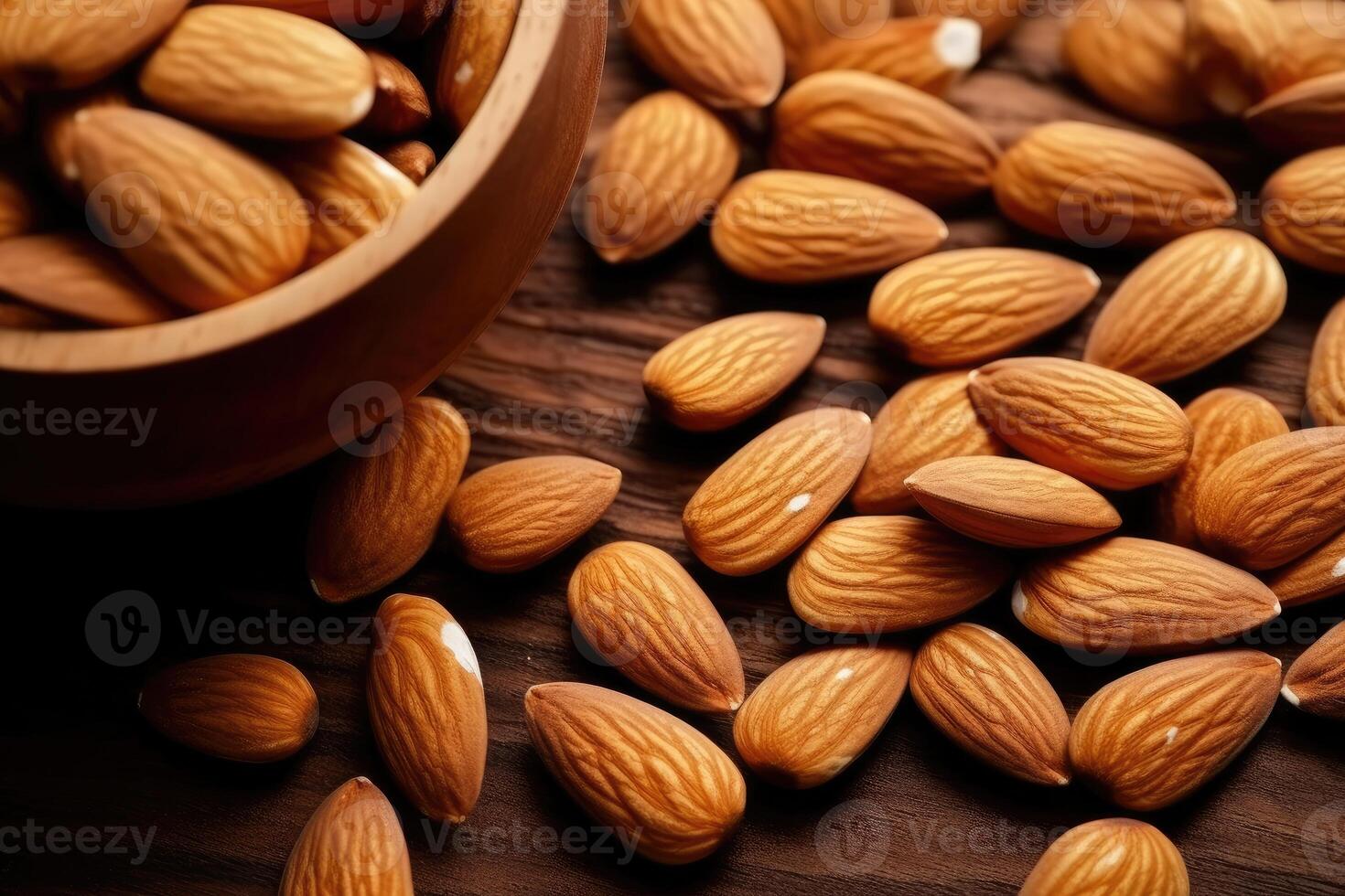 stock photo of almond on the kitchen flat lay photography