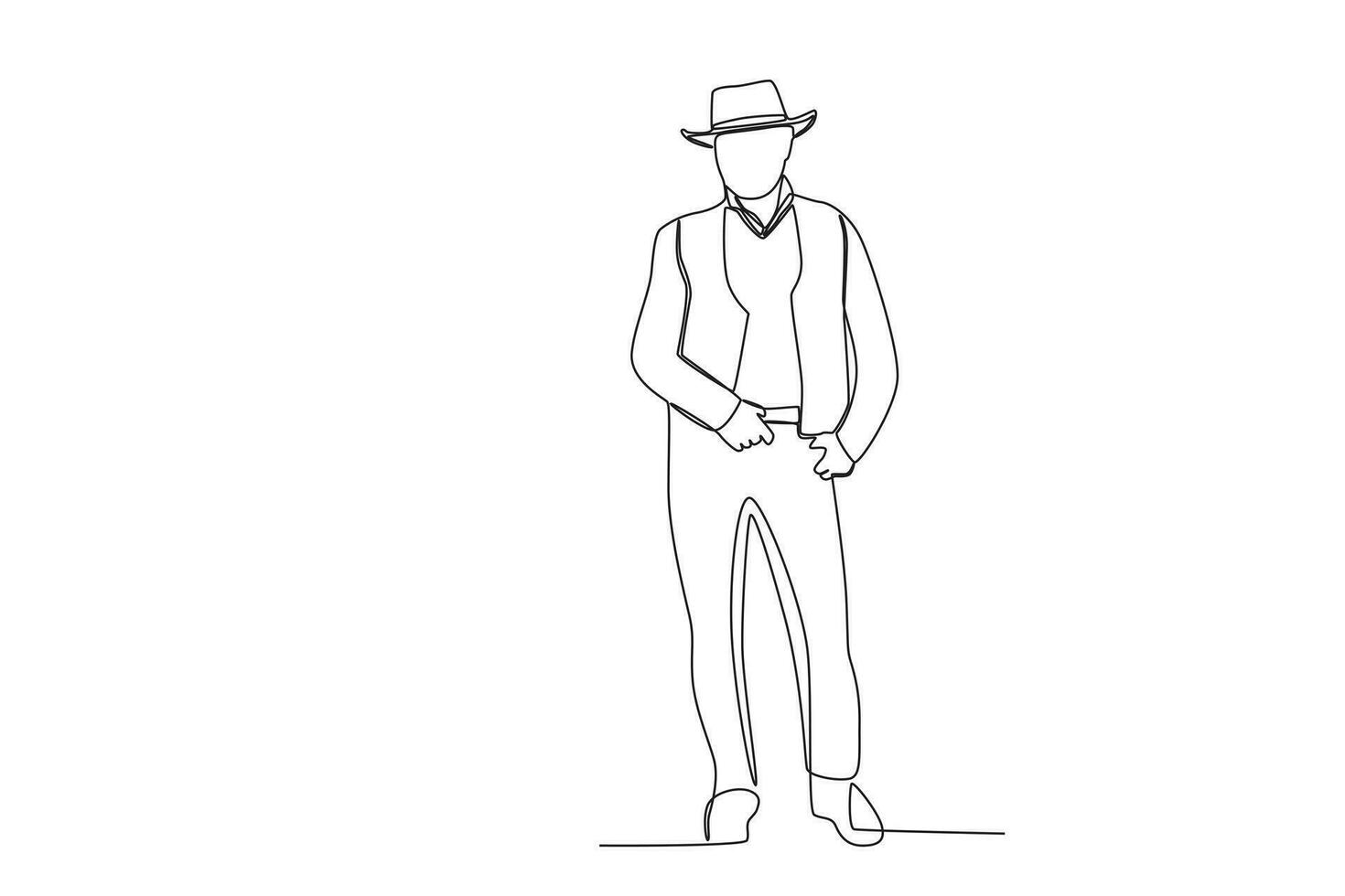 A cowboy stood in style vector