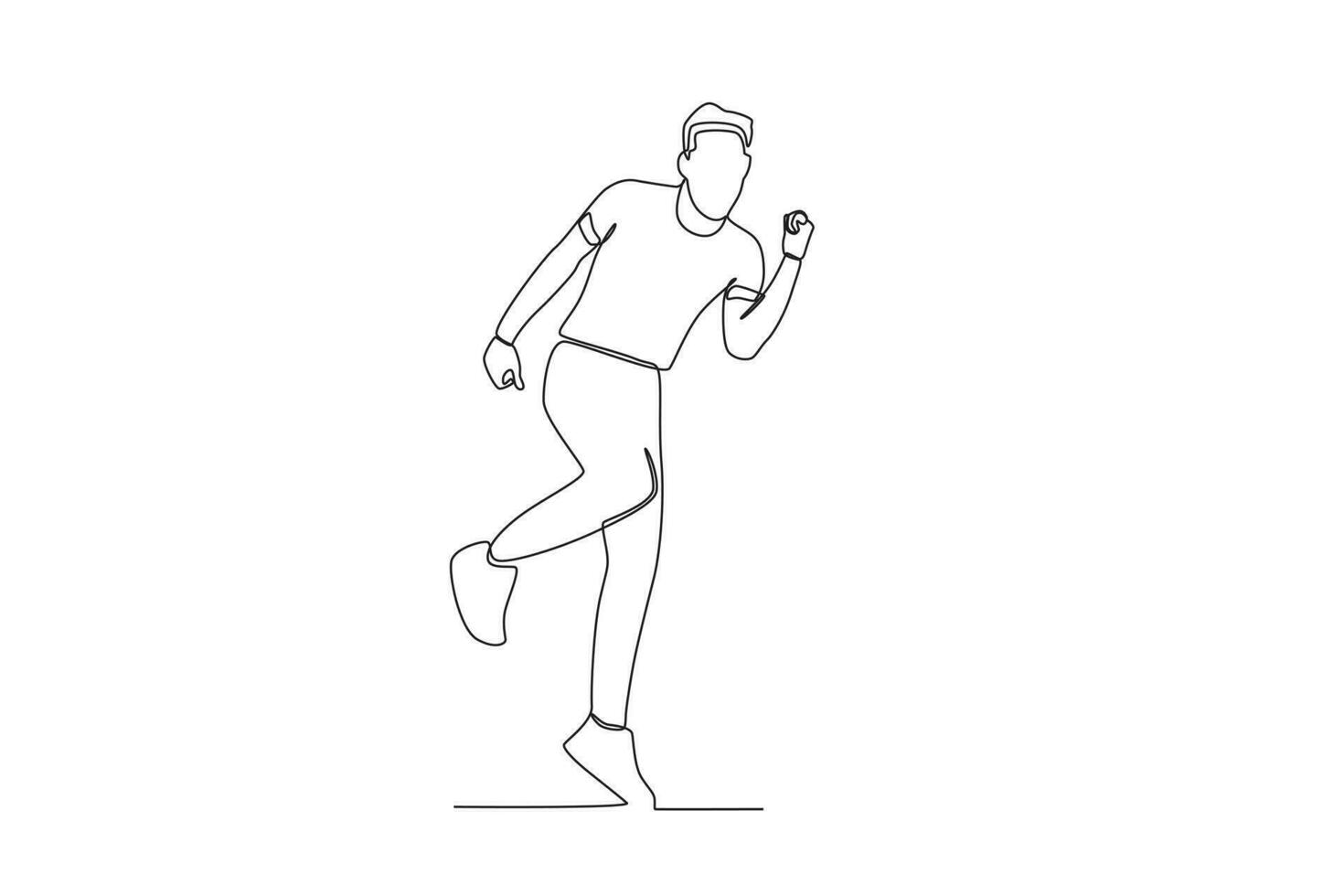 A man clenched his fist while raising one leg vector