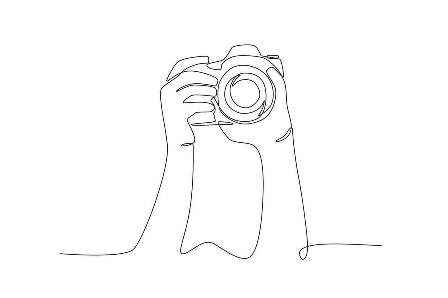 Hand-set camera shooting vector