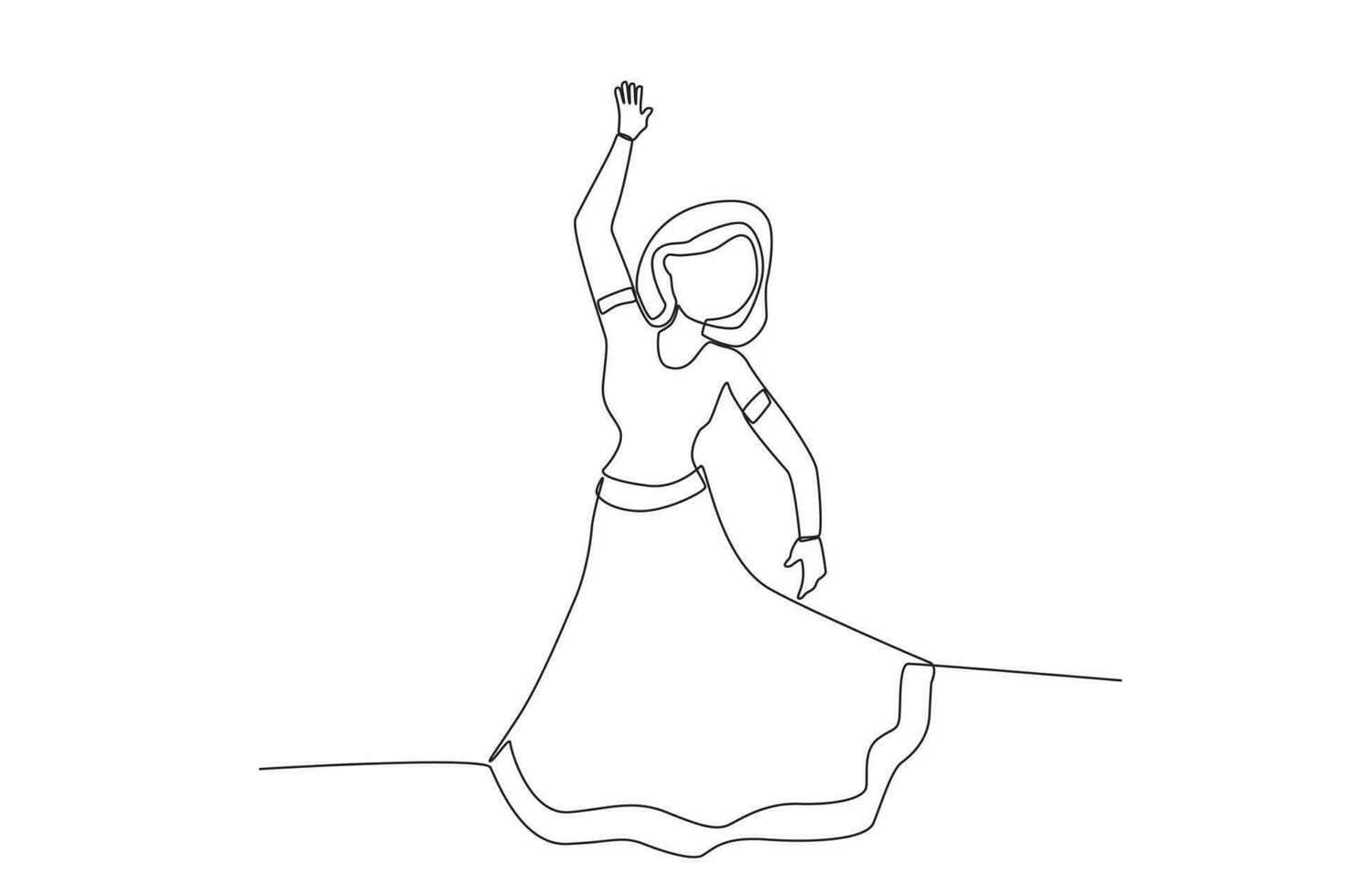 un mujer bailando a un teej celebracion vector