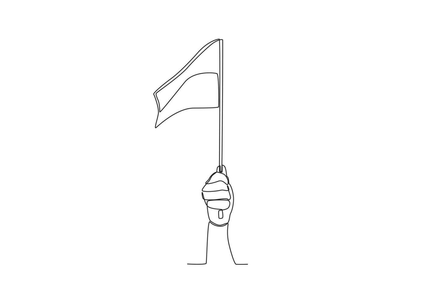 A hand holds a flag on Independence Day vector