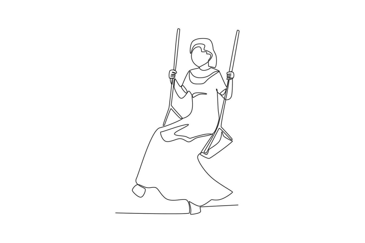 An Indian woman on the swing vector