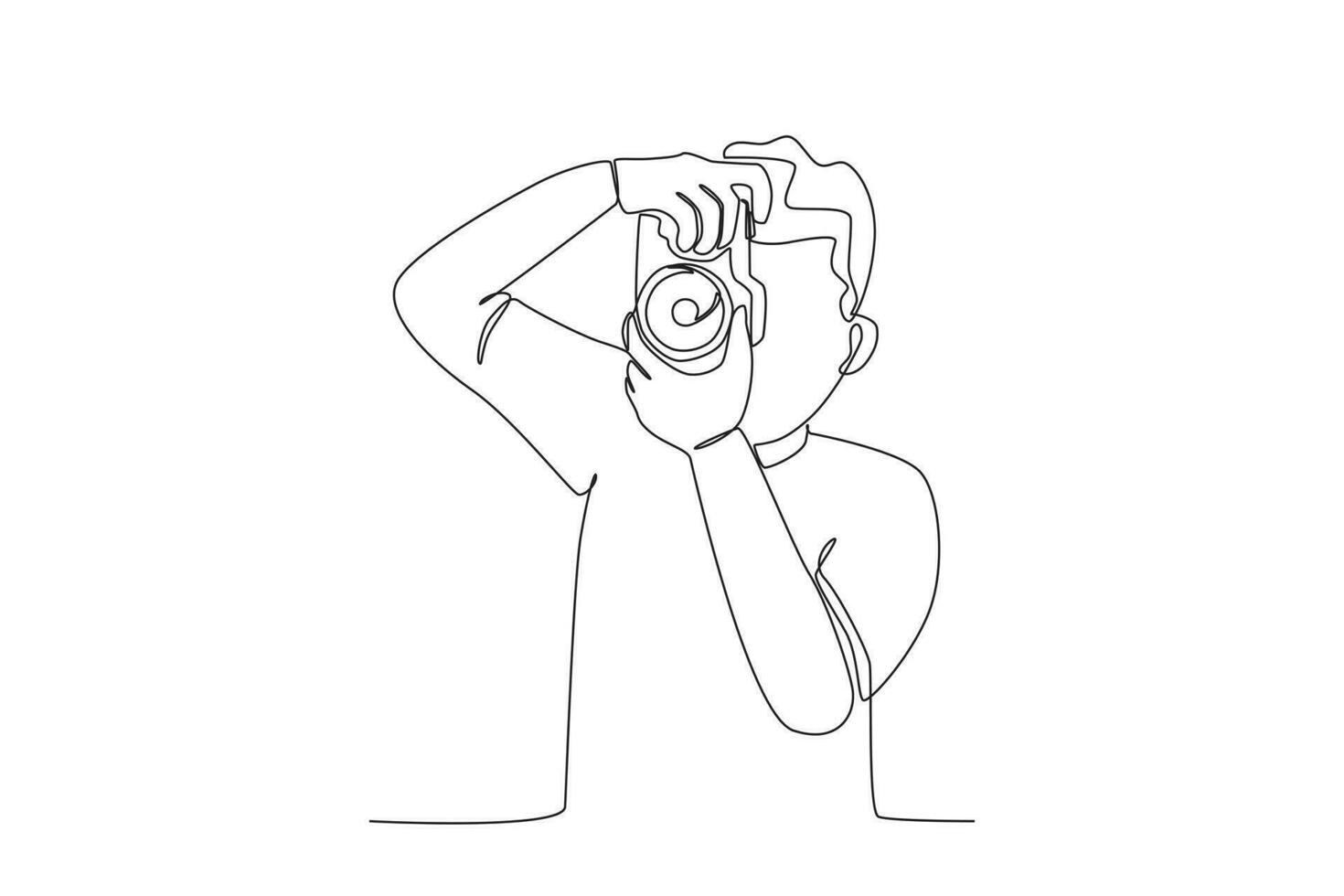 A child taking pictures vector