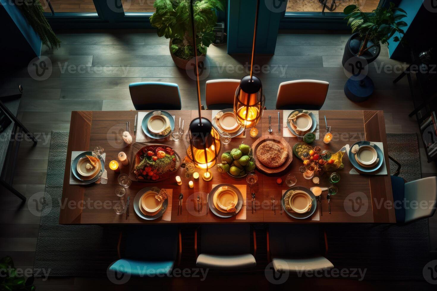 stock photo of professional catalog image with full dining room table photography