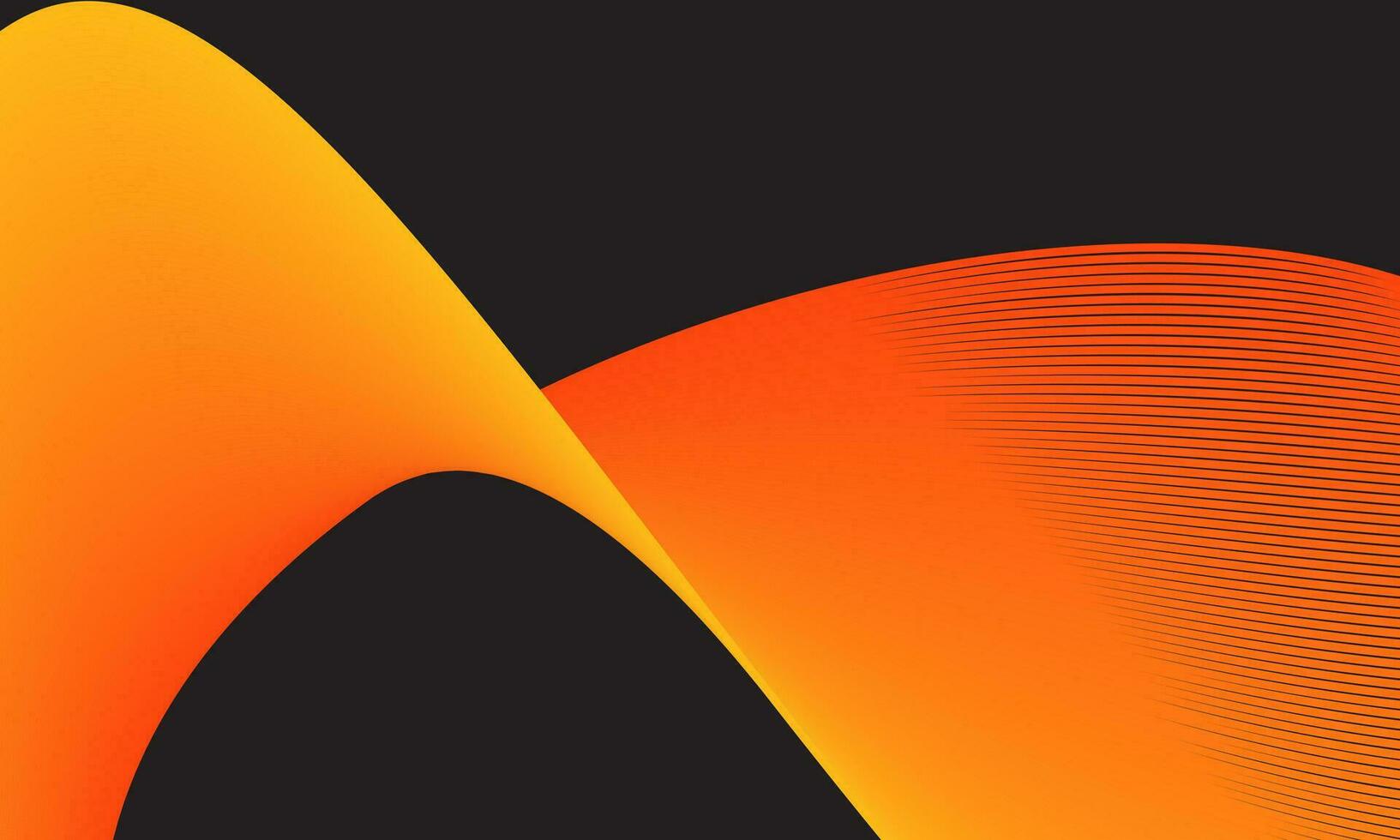 Smooth orange and yellow dynamic wavy curve lines. Modern trendy design element. Vector illustration