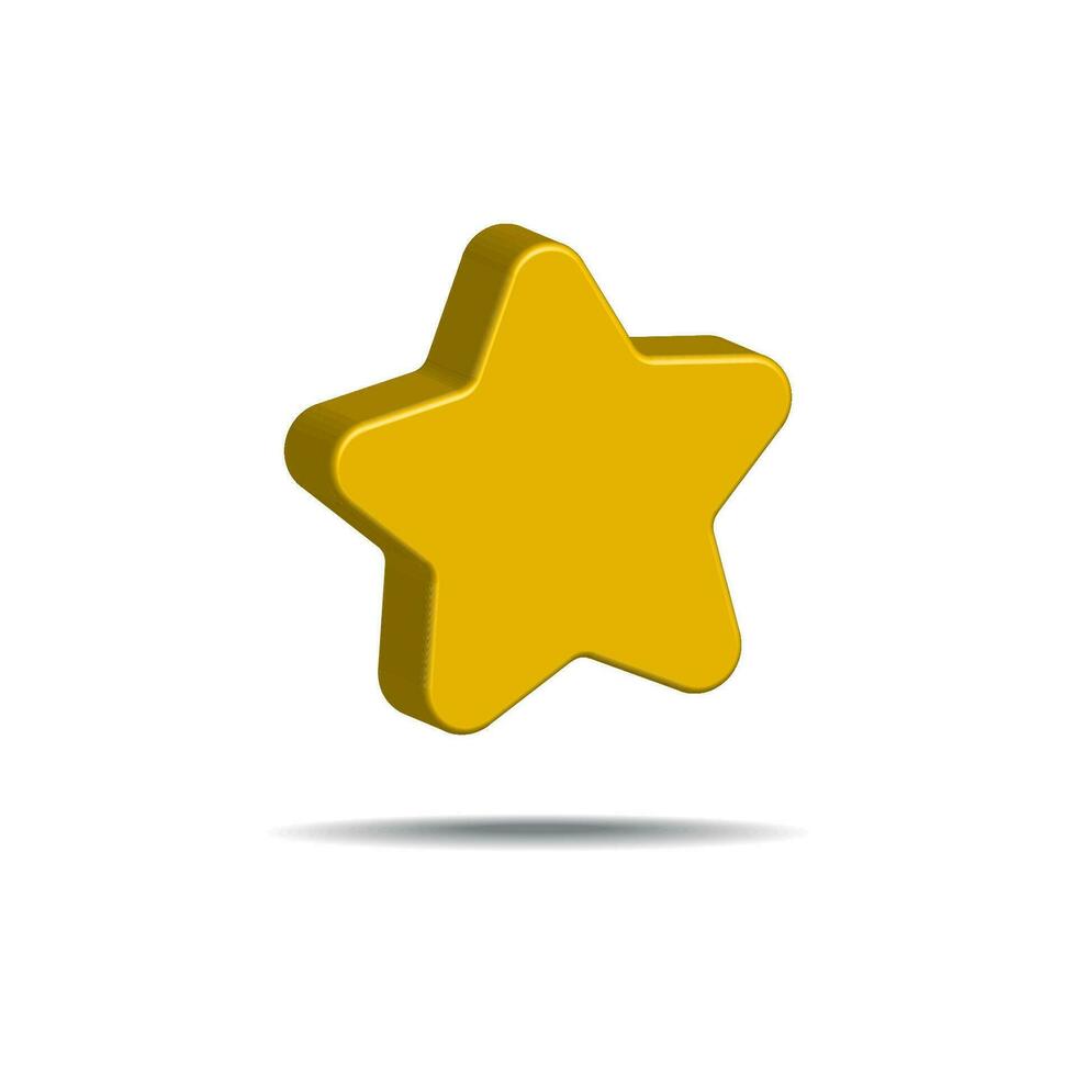 3D realistic star icon vector