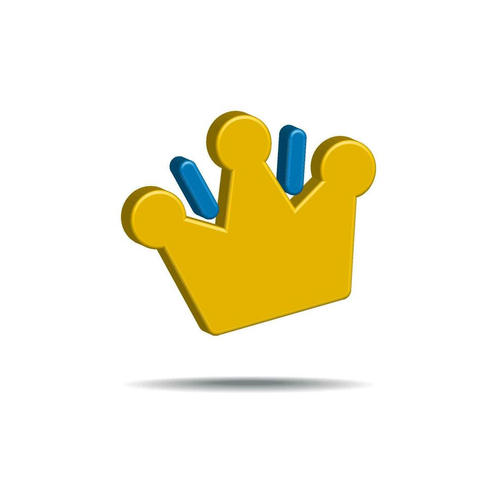 3D realistic crown icon vector