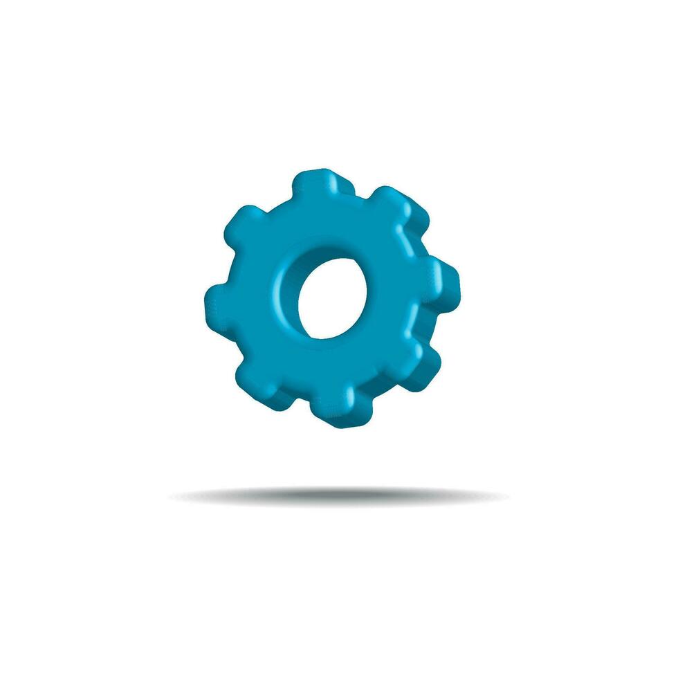 3d icon gear blue , realistic gear vector illustration.