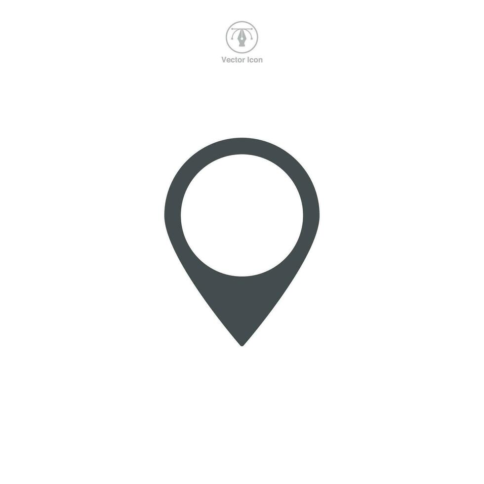 A vector illustration of a location pin icon, effectively visualizing destination, direction, or place. Great for mapping or geographical references