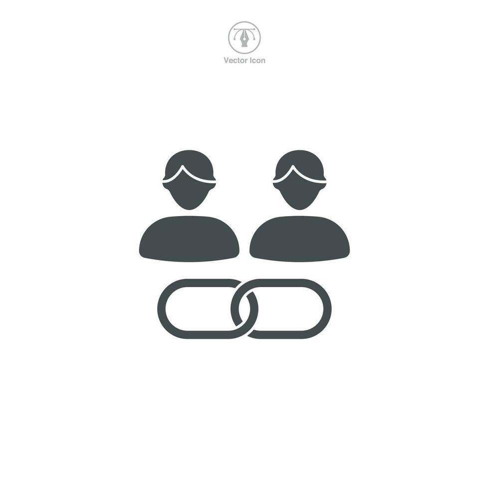 un vector ilustración de un afiliado icono, simbolizando camaradería, remisión, o red marketing. Perfecto para denotando afiliado programas, ventas, o en línea negocio