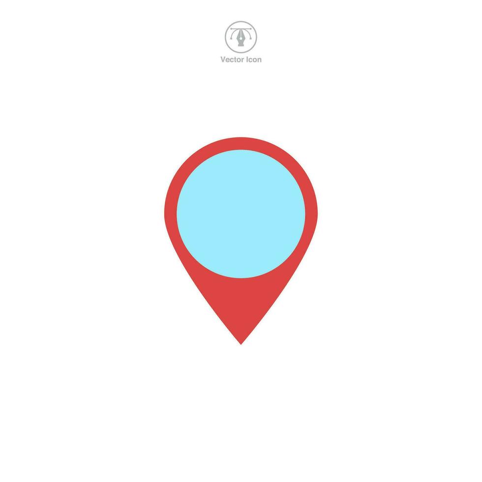 A vector illustration of a location pin icon, effectively visualizing destination, direction, or place. Great for mapping or geographical references