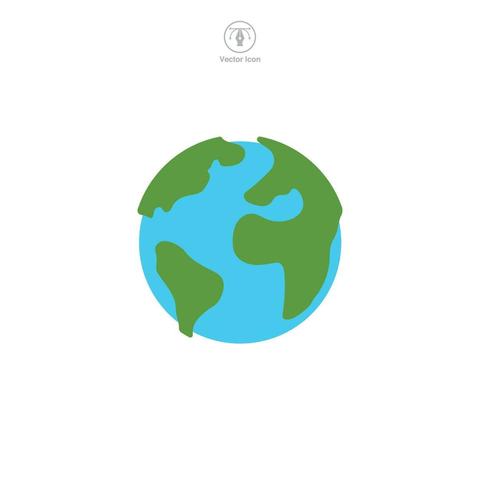 Globe icon vector capturing the essence of global connection, world exploration, and geographical understanding, ideal for educational and international contexts