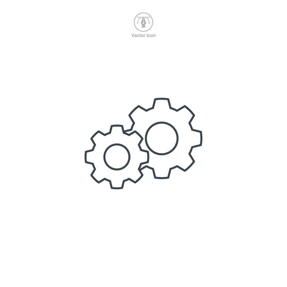 Gear icon. A sleek and mechanical vector illustration of a gear, symbolizing settings, customization, and system control.