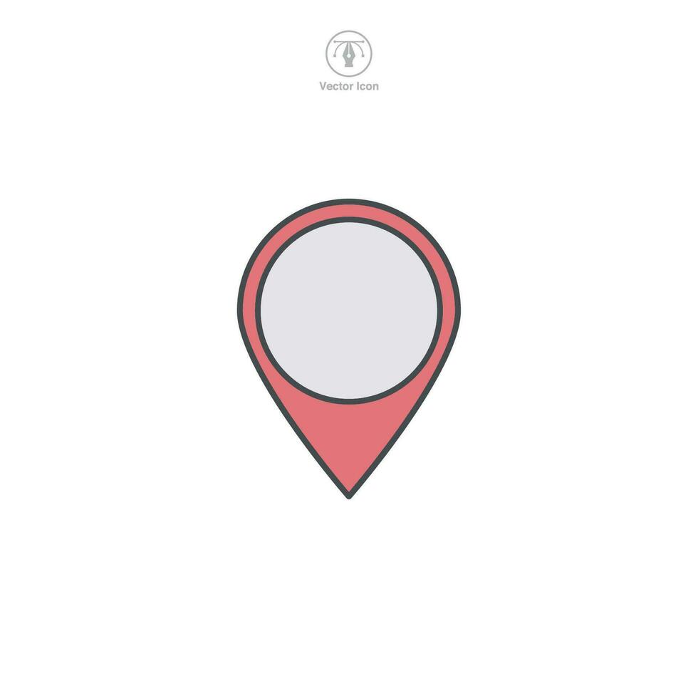 A vector illustration of a location pin icon, effectively visualizing destination, direction, or place. Great for mapping or geographical references