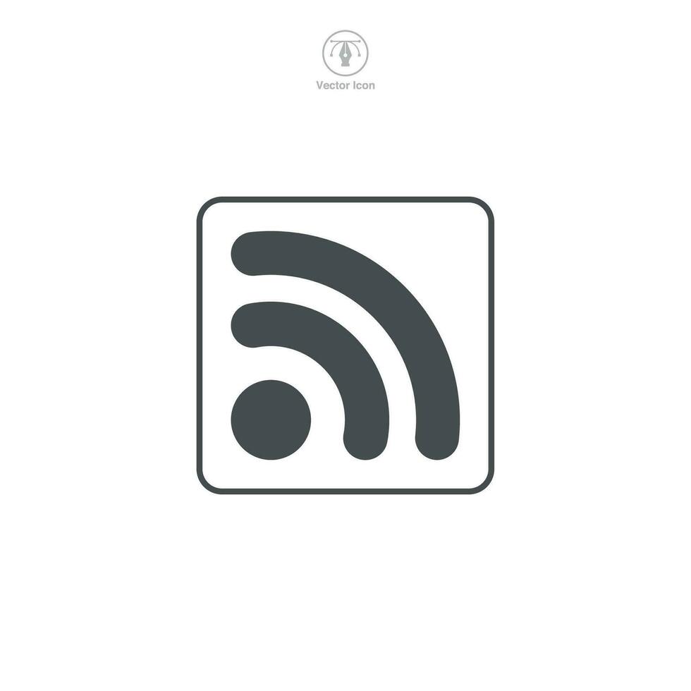 A vector illustration of an RSS Feed icon, signifying news, updates, or syndication. Ideal for web interfaces, blogs, or digital content distribution