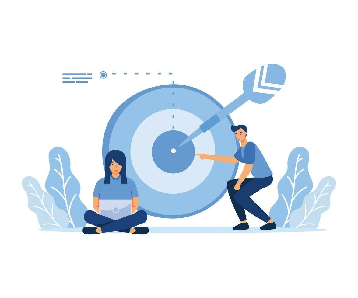 Setting big goal abstract concept vector illustration set. focus on success, leadership, making fast career flat vector modern illustration