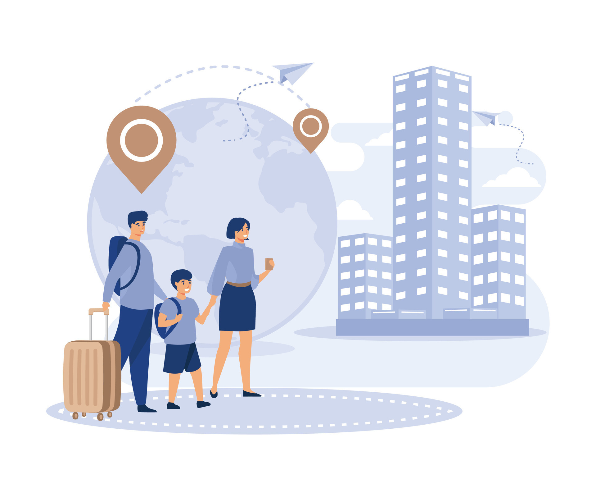 International and interurban human migration. Settling place