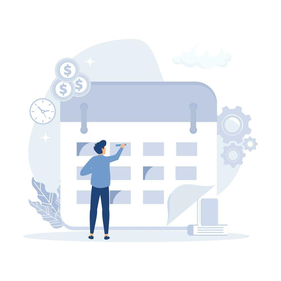 Schedule management. Business and organization concept. flat modern vector illustration