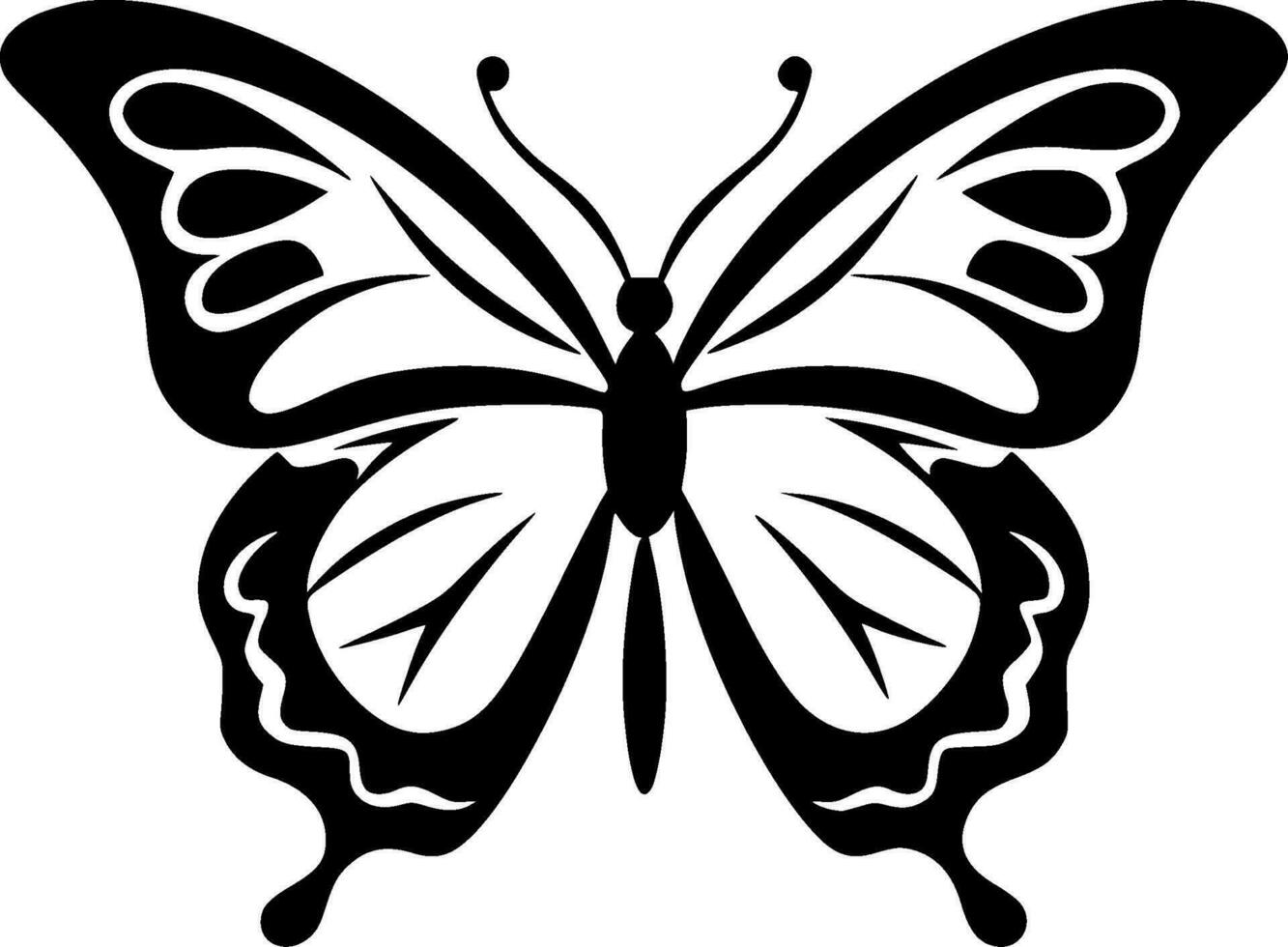 Butterfly, Minimalist and Simple Silhouette - Vector illustration ...