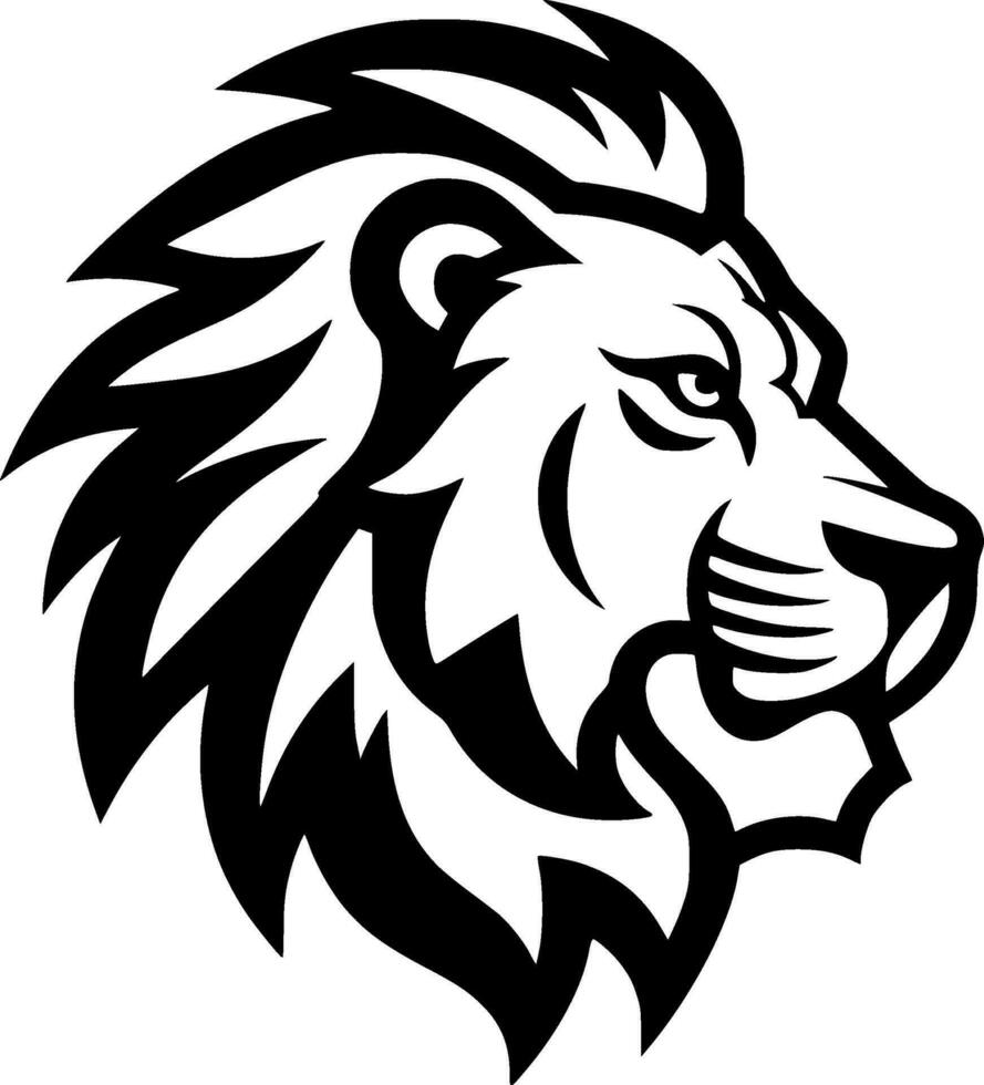 Lion, Black and White Vector illustration