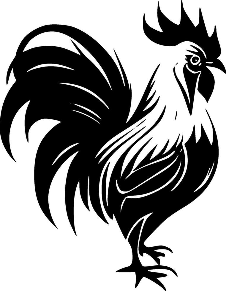 Rooster, Minimalist and Simple Silhouette - Vector illustration