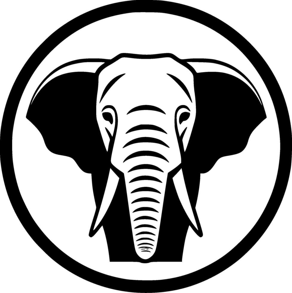 elefante, negro y blanco vector ilustración