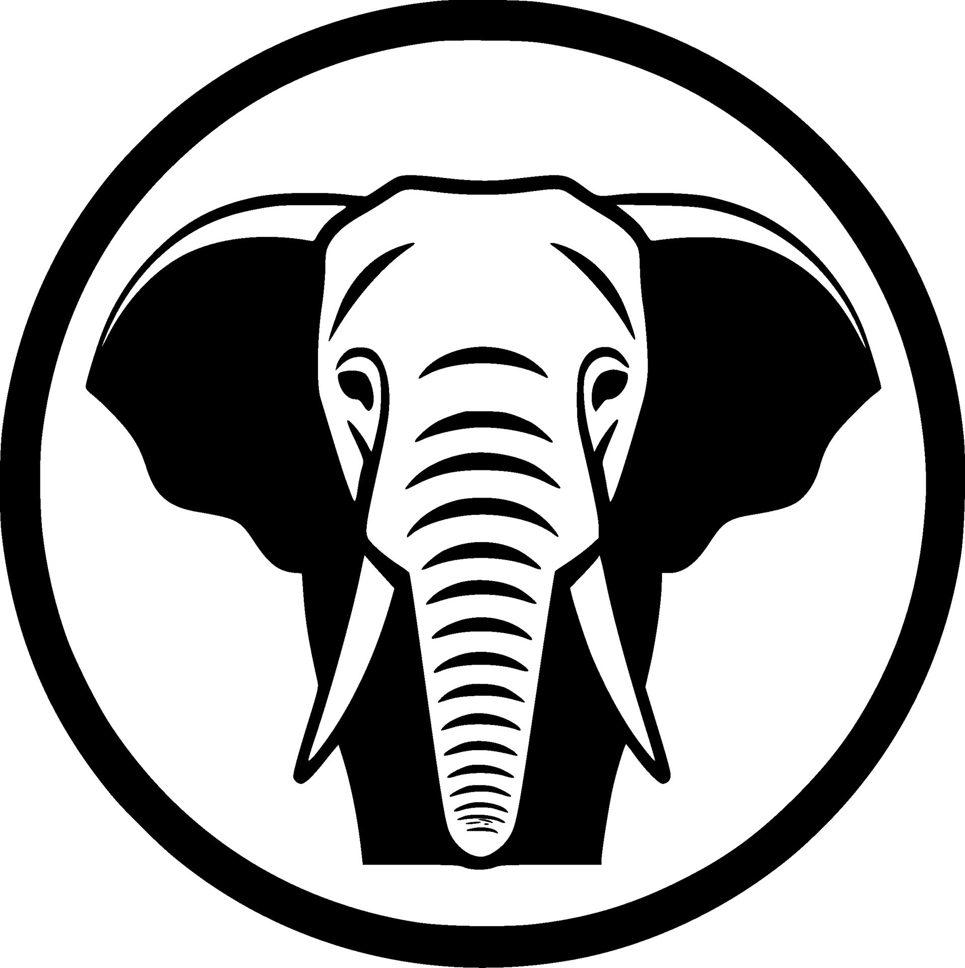 Elephant, Black and White Vector illustration 25340362 Vector Art at